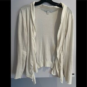 Offwhite/ cream ruffle cardigan - Banana Republic
